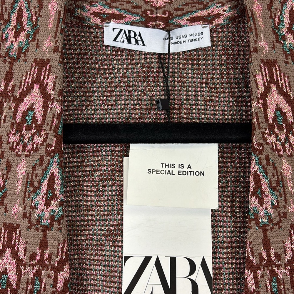 NWT Zara Special Edition Jacquard knit kimono jacket sz sm - Picture 10 of 13